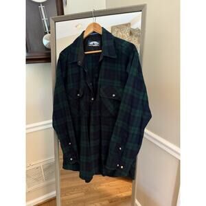 GFC Trading Co Buffalo Plaid Flannel Shirt Men XL Green